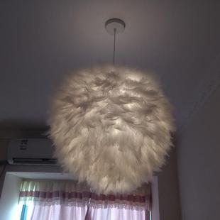 北欧后现风格 客厅书房温馨浪漫卧室吊灯 羽毛吊灯现代婚房创意个性