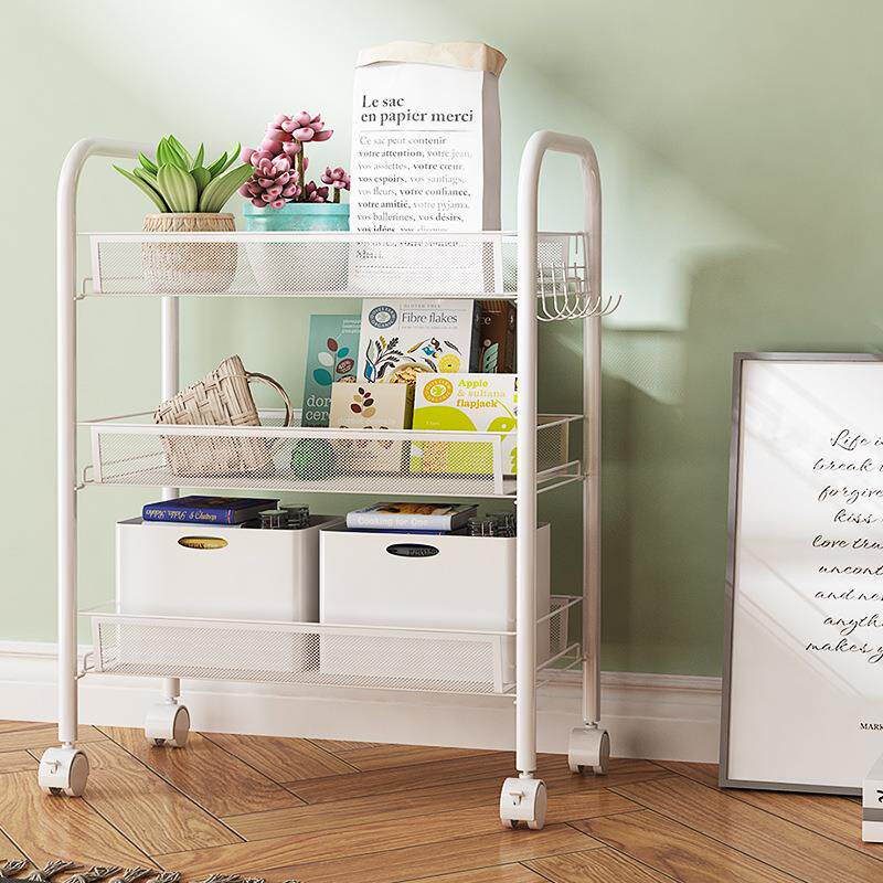 加厚小推车置物架化妆品家居客厅可移动零食杂物厨房卫浴落地收纳