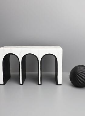 现代简约m桥树脂工艺摆件 样板房家居客厅办公室创意软装饰品摆设