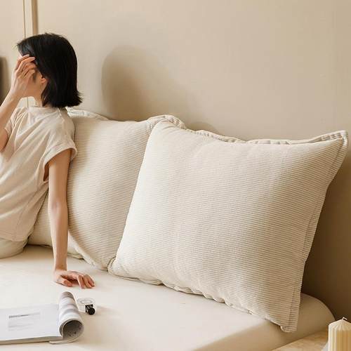 奶油沙风卧室头软包枕护腰防撞床上靠半躺床大靠背客厅发飘xfc玉