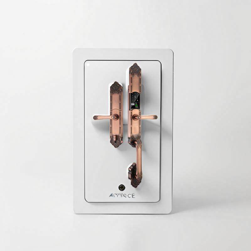 式大锁锁别欧墅铜门指纹对双开豪华智能MN-901锁复自古动滑盖遥控