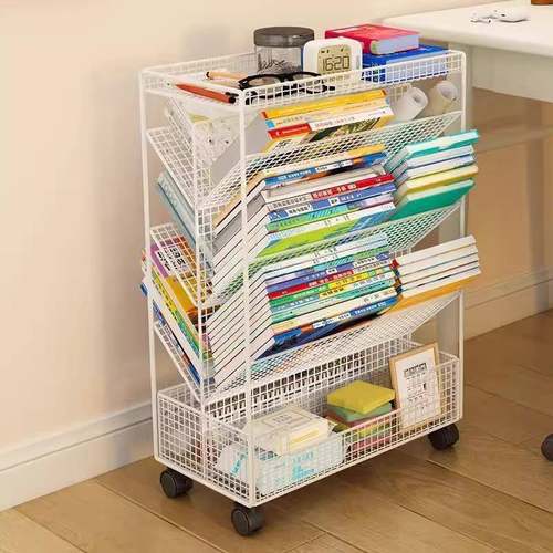 可移动桌边架小ltao1004书架纳室旁学生书本置物架收书立架桌面书