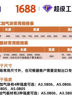 AAC加气块砂蒸压加气混块A3.5蒸B03695轻质砖压加气凝土砌块加气