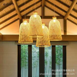 现代新中式茶室吊灯餐客灯吊灯现代创意厅头吧台复式楼梯28间吊三