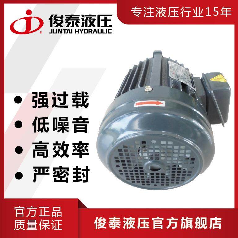 东油俊泰电机铸铁广电机HP1.5KWZUV配PV2R1低噪音2卧式压马达