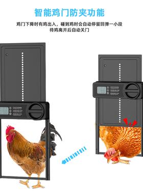 新款应电动不锈钢鸡舍IQM门智定时动自开关门鸡能笼感门