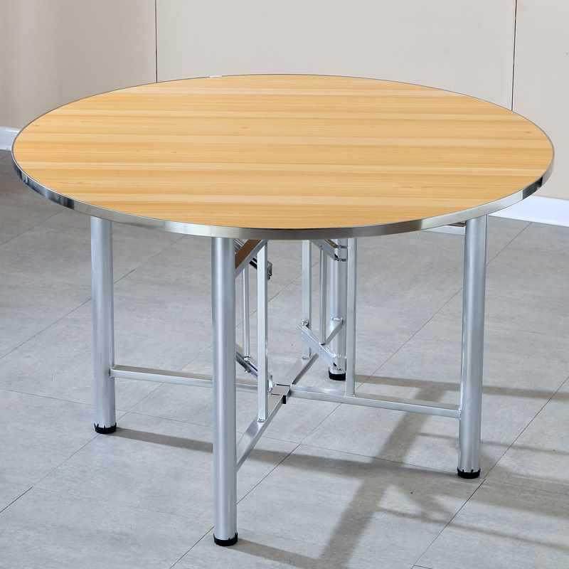 圆桌08面可带玻璃转折叠盘桌架大餐桌食堂吃饭板桌乡村家用酒店桌