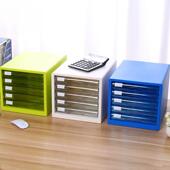 桌面文件柜546033285层塑抽屉收式 明透资料料柜分类整理箱纳柜文