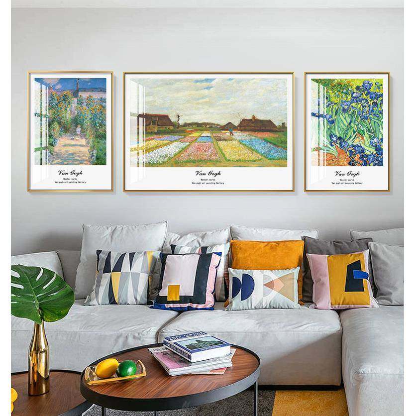 梵高名画收油画客XG-A352厅三联装餐饰画现代简画约厅组合挂画墙