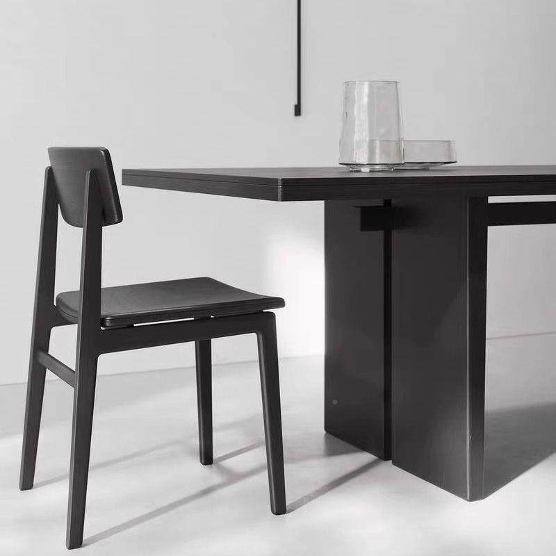 无品牌/意餐客式会议桌桌办公桌长桌大木型洽谈实桌轻奢实木厅黑