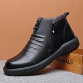 鞋 正品 羊皮毛皮毛一体高帮皮软加软底冬季 男士 绒保暖休闲 真皮棉鞋