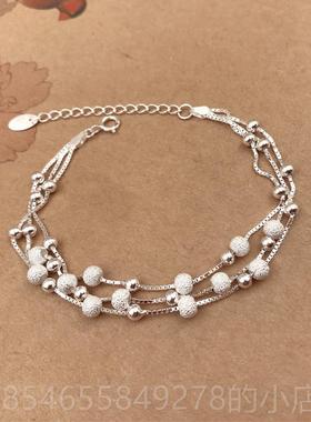 正品999纯银手錬女ins饰众设计202礼2年小新款手镯女生生日物冷淡