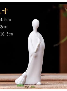 正品禅意中式陶瓷摆件扫僧地家物居客厅玄关创人意小和尚软装家居