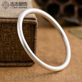 正品古法承99传9纯银手制镯女简约情网红款实心手工定送女友母侣