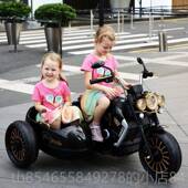 正品 儿电动机车八嘎车双儿人座电童玩具车童生日礼物充边三轮车挎