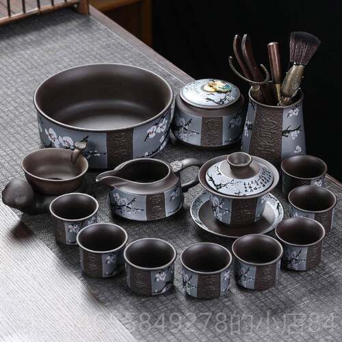 正品紫砂磨懒人泡茶器防烫旋转出自水半动神功夫茶具套石装中式半
