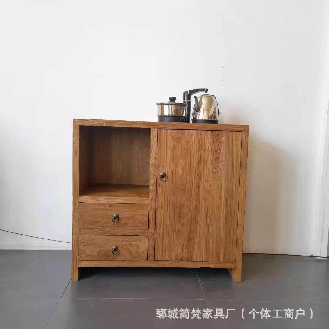 老榆木茶水柜落地式烧水壶置物柜吧台一体实木风化茶台沙发餐边柜,电子元器件市场,其它元器件,淘宝优惠券,粉丝福利购,淘宝优惠卷