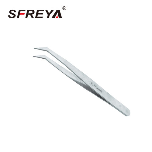 SFREYA钛合金45°无磁弯嘴镊子