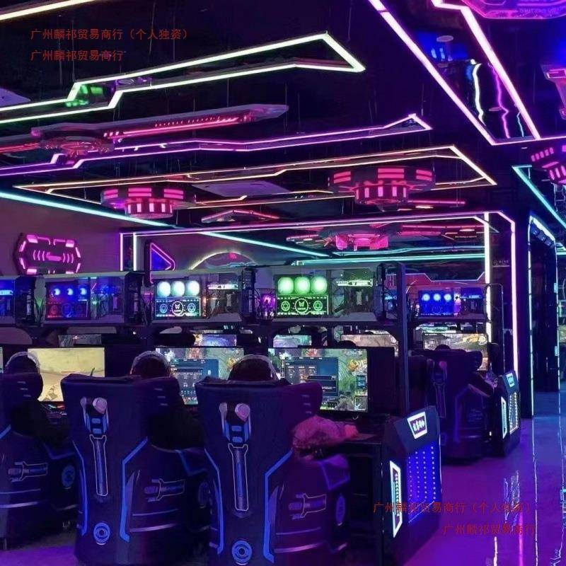 电竞房酒店网吧电脑桌联排网咖沙发竞技桌子网红上置风冷机箱一体
