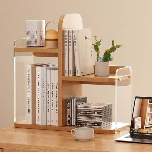 实木桌面置物架小书架简易儿童书桌多层书立收纳玩具宿舍好物书柜