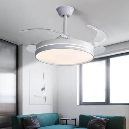 吊扇灯LED卧室现代家装中山灯具饰吸顶餐客厅电隐形风扇灯全光谱