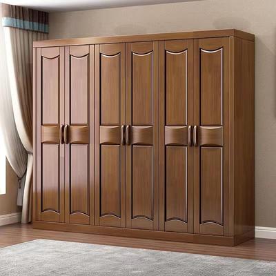 新中式实木衣柜对开门三四五六收纳衣橱简约家用卧室经济型大衣柜
