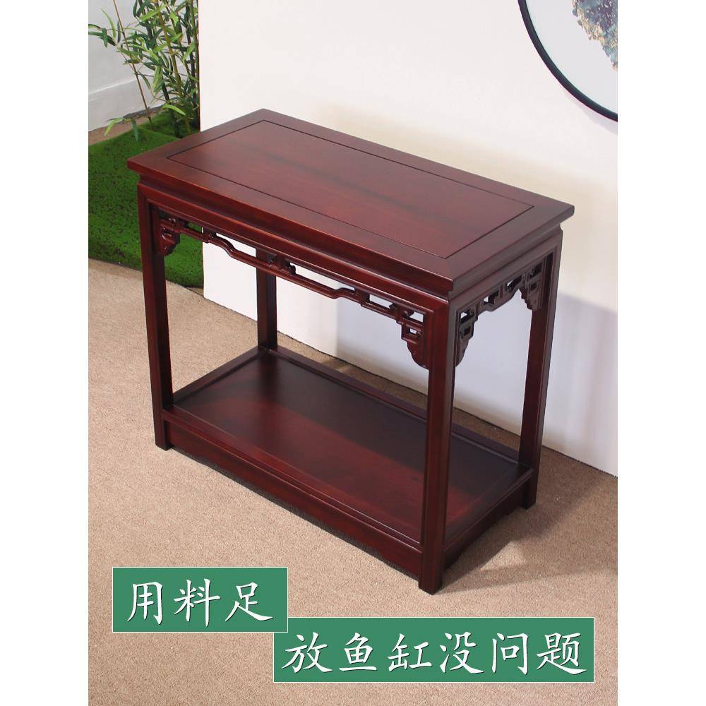 新中式边几全实木沙发缝隙窄角几长方条桌侧边柜茶几盆景茶水桌子