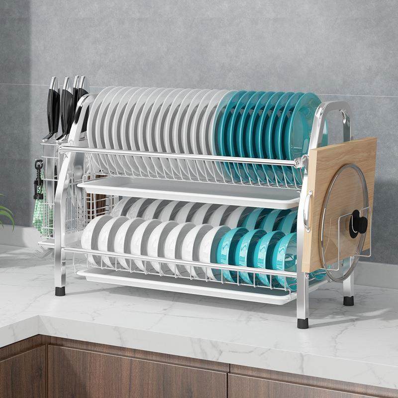 304不锈钢沥水架厨房碗碟碗盘收纳架家用多功能碗筷收纳置物架