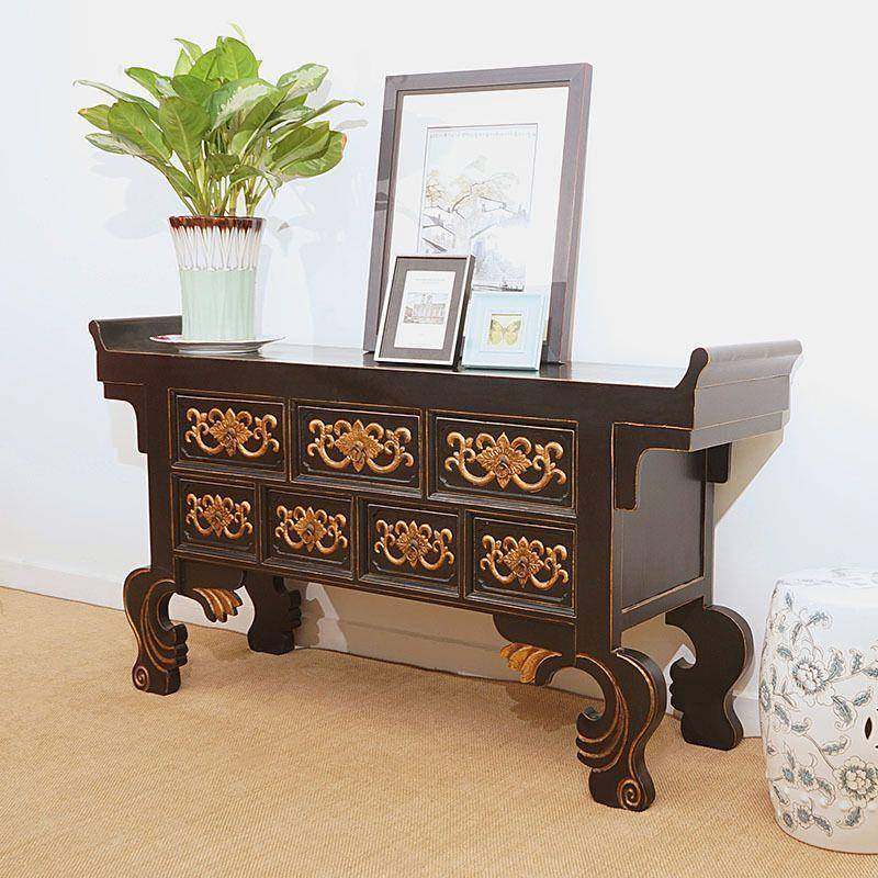 老榆木条案客厅隔断玄关柜实木中堂案几翘头案神台供桌书法桌现货