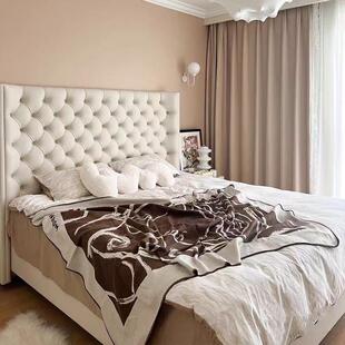轻法式奶油风拉扣床轻奢美式公主床主卧双人床别墅婚床可