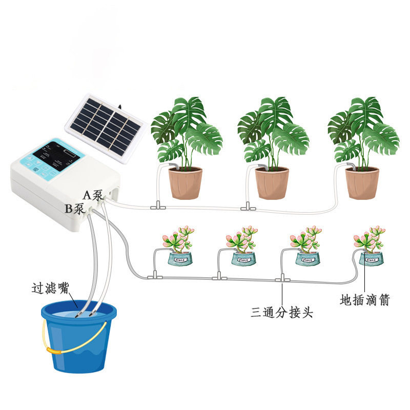 太阳能智能语音定时自动浇花器懒人跨境植物自动浇水器滴水器厂家
