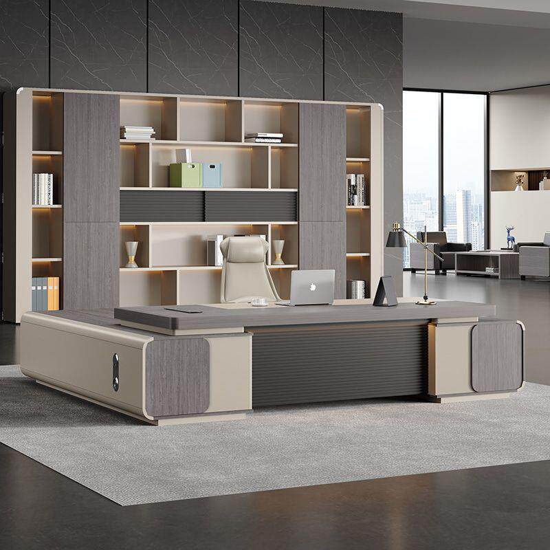 老板桌办公桌简约现代董事长大班台轻奢总经理办公室办公桌椅组合