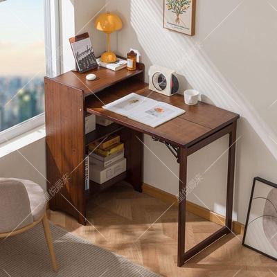 折叠书桌书柜一体小户型卧室电脑桌家用学生儿童学习桌书房办公桌