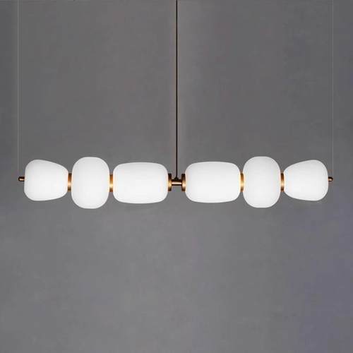 现代简约餐厅长条玻璃吊灯设计师创意北欧吧台茶室书房展厅灯具