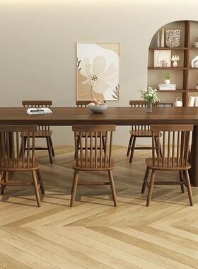 实木原餐桌PNQ木实中古风大板茶桌长方形木书桌古白蜡木长桌工作