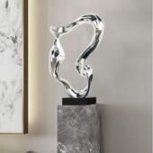 飘动现脂代简约树大理石波浪摆SYK样板间大酒店大厅堂装 件饰品雕