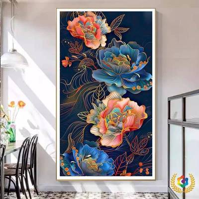 ?国朝插画玄牡丹新品十字绣025年新款客室厅小Fh(h(h(x2件关卧花