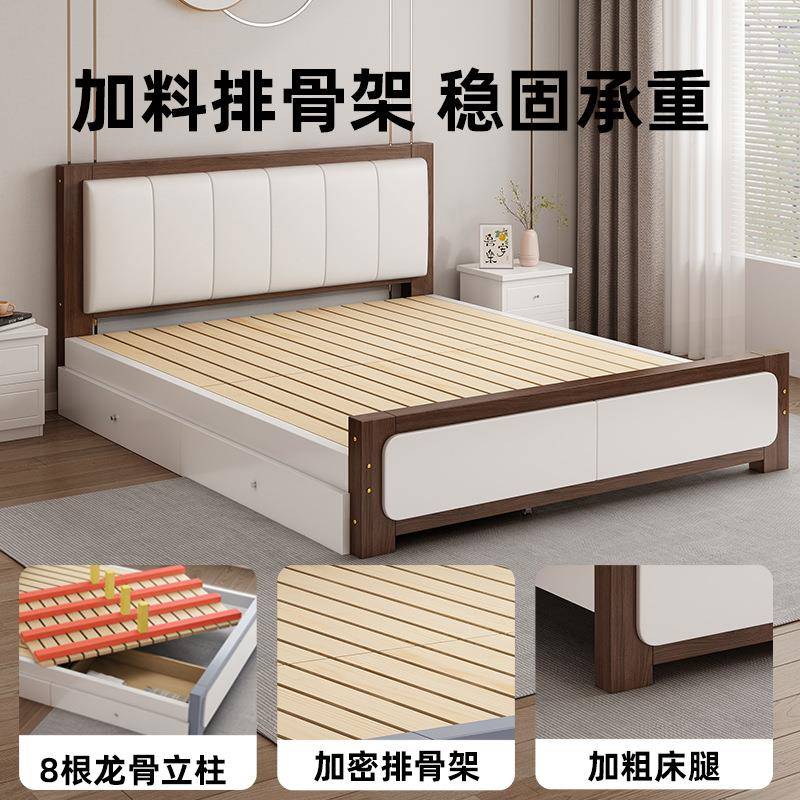 实木床简约代15米主出卧轻奢双人床租现房用经济型111850712.2家