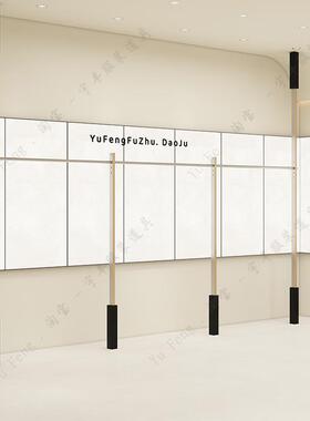 服店杆展架黑色上墙架顶天立示地壁挂式侧挂衣服挂衣架装中岛NOG