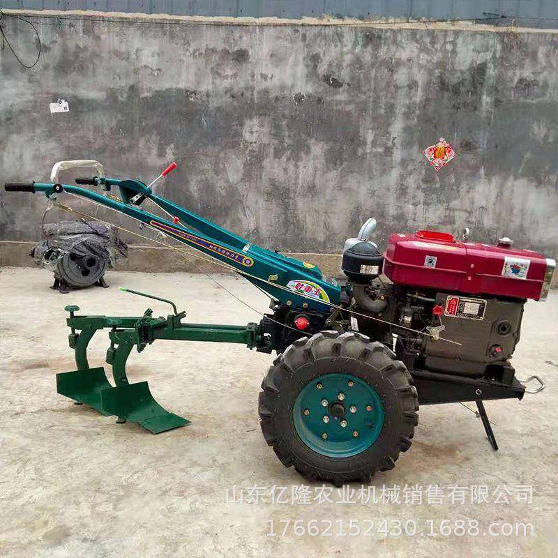 防滑轮水田YL-TLJ手扶犁地机电启拖动手手扶耕地机单缸柴油扶拉机