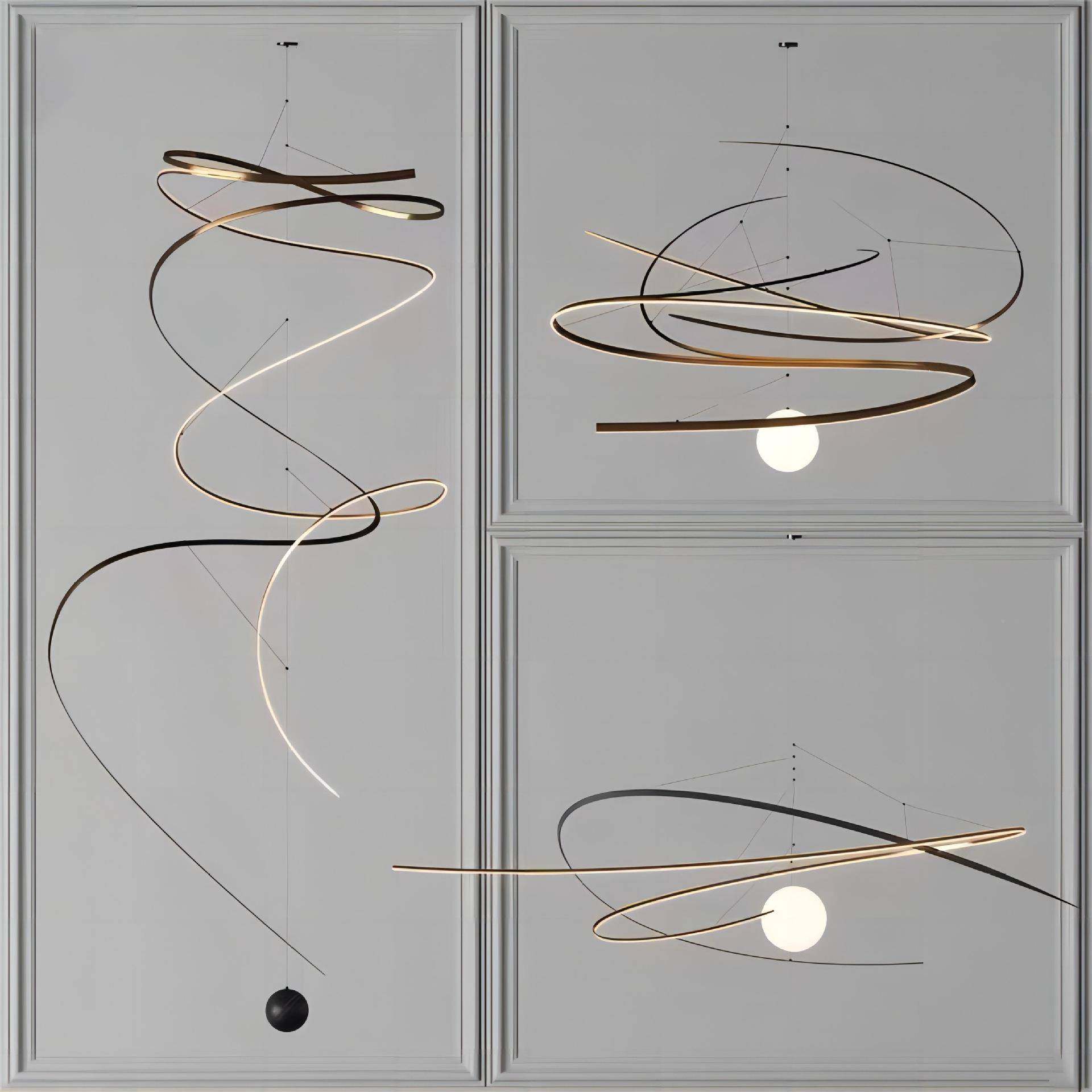 厅l吊灯创970意异形空设计师复式楼别墅中oft长吊客灯酒店大堂非,家装灯饰光源,智能吊灯,淘宝优惠券,粉丝福利购,淘宝优惠卷