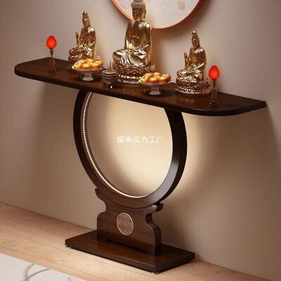 新中式实木玄关桌端景台户正对门置玄入关台物架轻奢子极窄条BXT