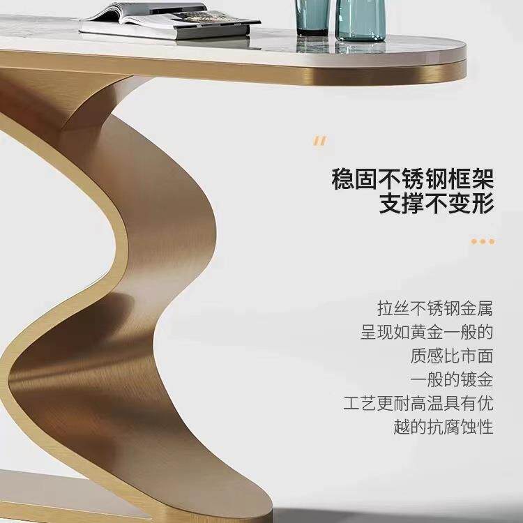 简约现代奢玄QQN关台子别墅酒店进门入户玄柜轻过道装饰桌柜关条