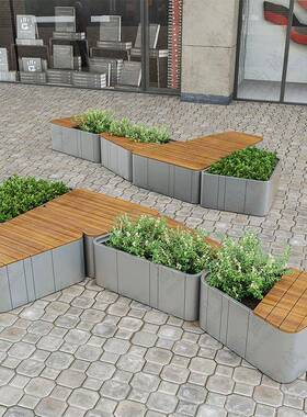 椅玻璃钢休闲户外花座椅组广场合等候凉NNH盆亭创意花箱异形坐凳