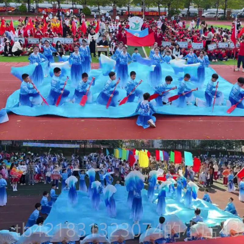 高档蹈扬帆起航乘风破浪演出服元旦中风气舞服校大运动会开国幕式图片