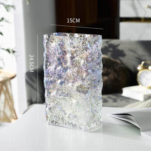 高档料德出口瑞典重工极冻巴尔水晶玻璃花瓶水鲜切花培插花器家居
