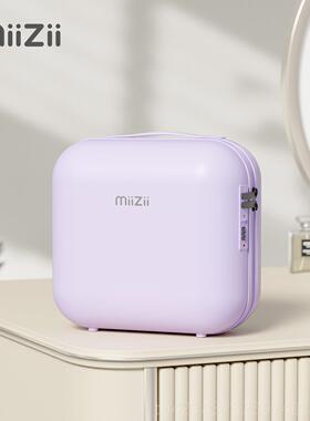 高档米植14寸手杆提箱李箱女小轻便密码化妆箱迷你行紫色型宽拉子