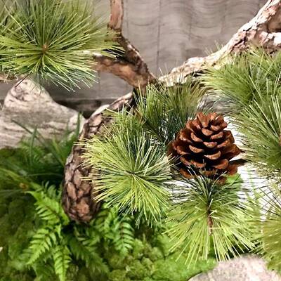 真迎仿客松树罗松造景口绿植盆景楼梯下汉办公室HWS27橱窗景观装