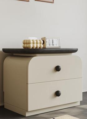 i用r小型油设计30595款奶风中古实木床胡头柜收纳柜家卧室桃木复