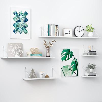 上置物免打孔卧室客厅电视墙装墙饰铁艺书字架墙壁置物架一000架